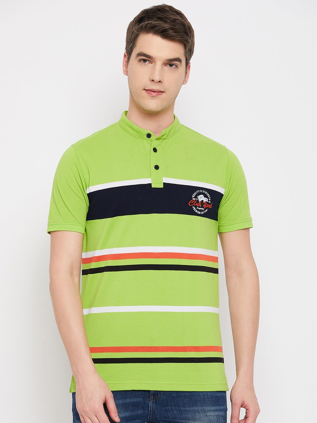 Green Henley T-Shirt - clubyork