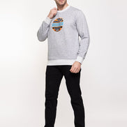Grey Fleece Printed Sweatshirt - clubyork