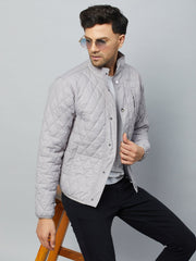 Grey Mock Neck  Front Zipper Jacket
