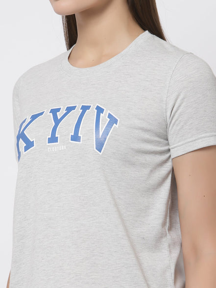 Grey Round Neck T-Shirt - clubyork