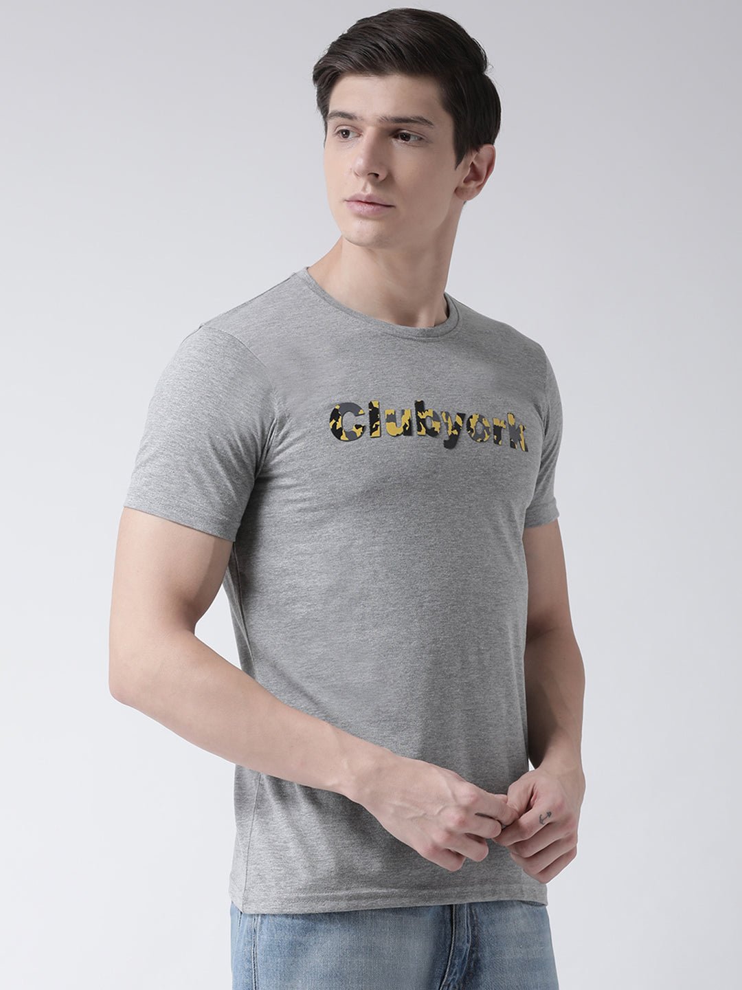 Grey Round Neck T-shirt - clubyork
