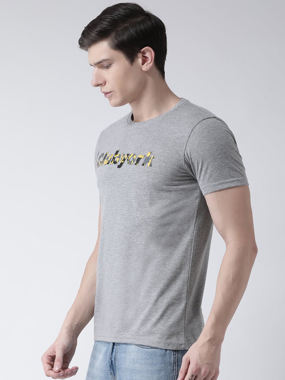 Grey Round Neck T-shirt - clubyork