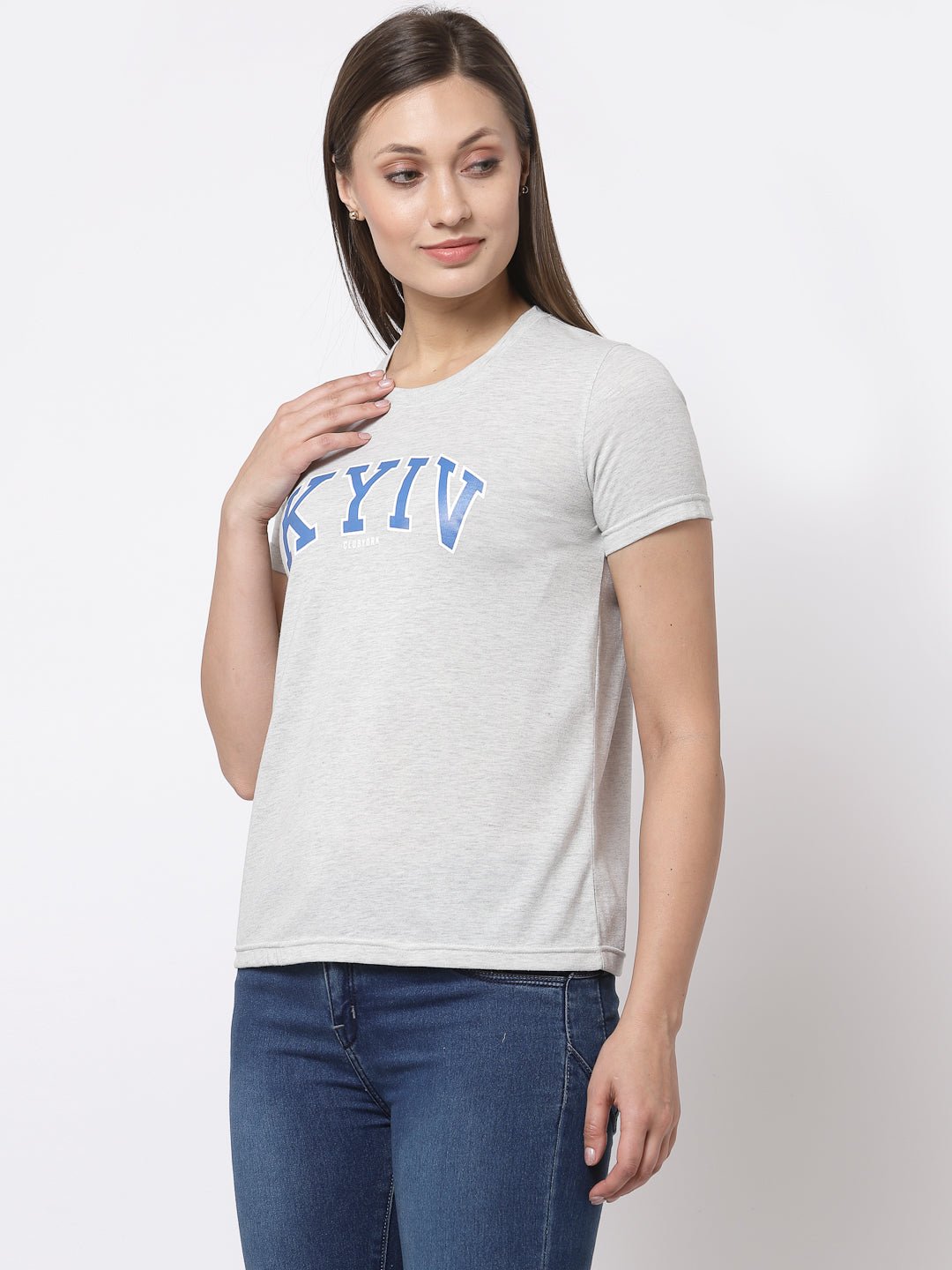 Grey Round Neck T-Shirt - clubyork