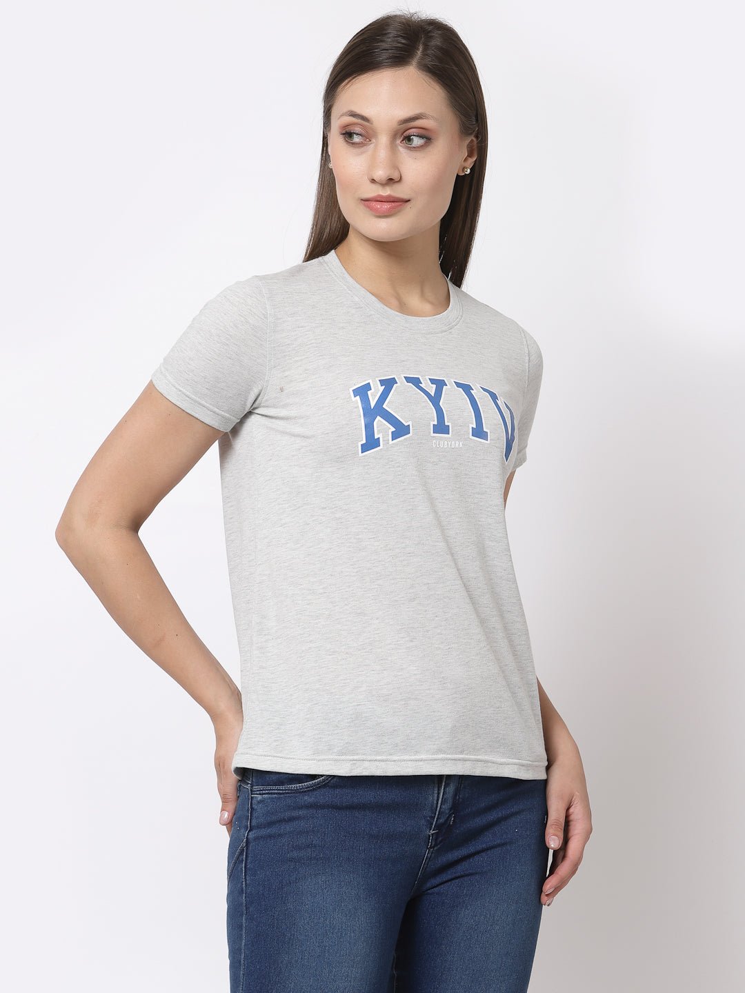 Grey Round Neck T-Shirt - clubyork