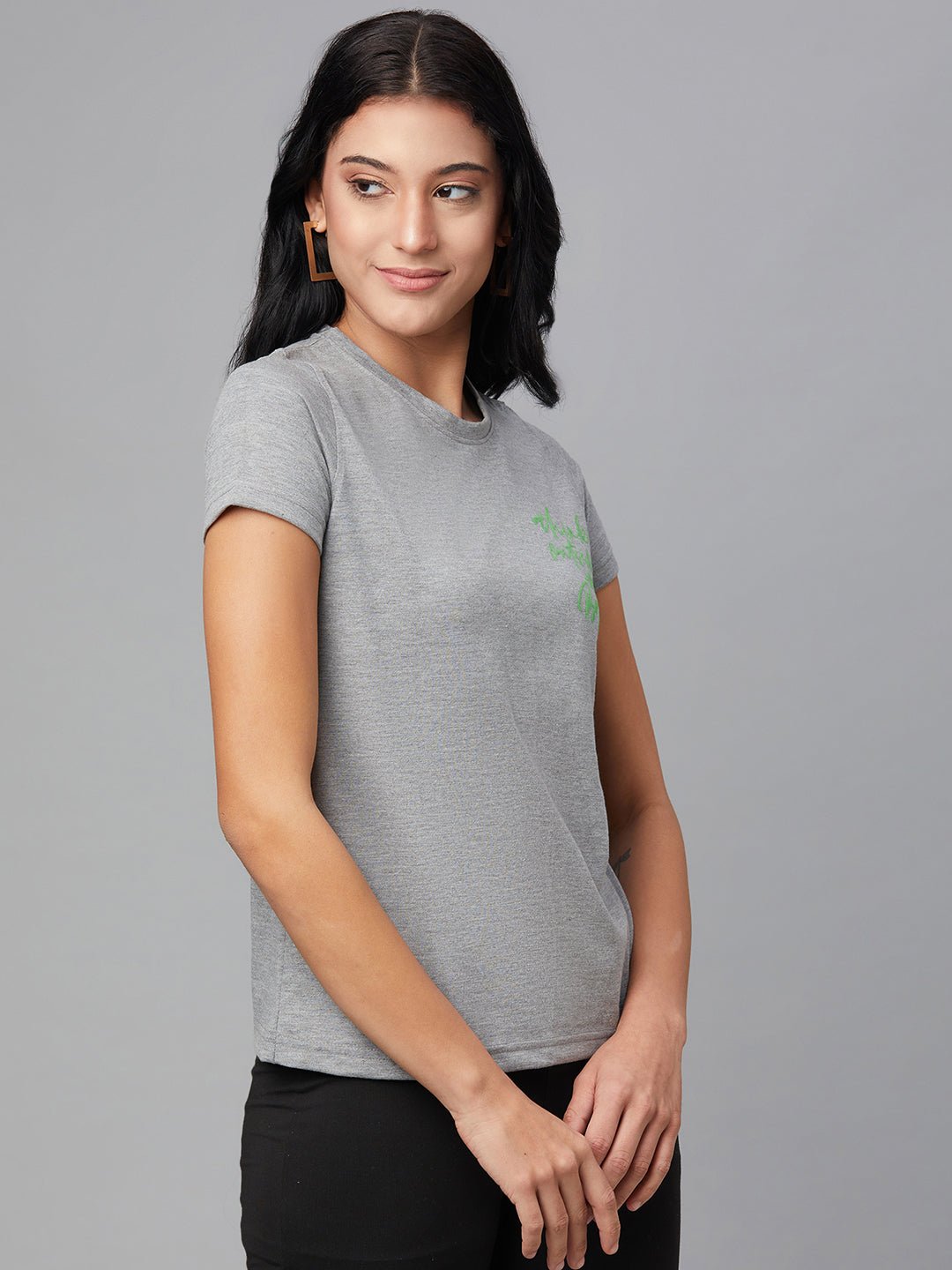 Grey Round Neck T-Shirt - clubyork