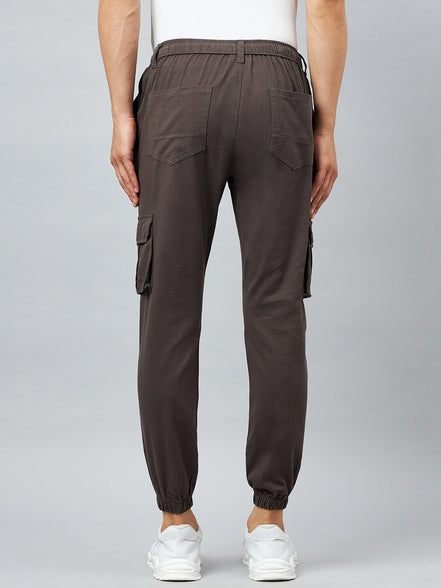 Grey Slim Fit Solid Cargo Pant - clubyork