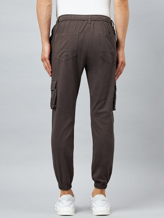Grey Slim Fit Solid Cargo Pant - clubyork