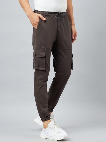 Grey Slim Fit Solid Cargo Pant - clubyork
