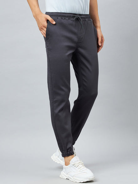 Grey Slim Fit Solid Jogger - clubyork