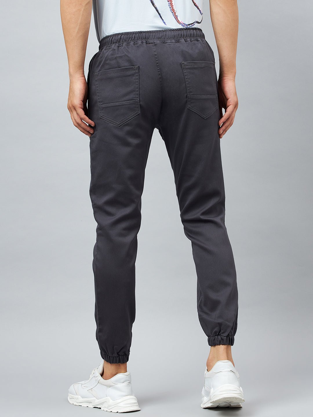 Grey Slim Fit Solid Jogger - clubyork