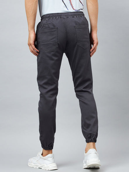 Grey Slim Fit Solid Jogger - clubyork