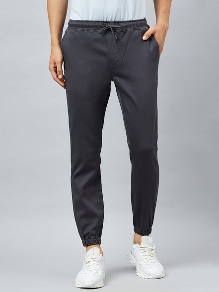 Grey Slim Fit Solid Jogger - clubyork