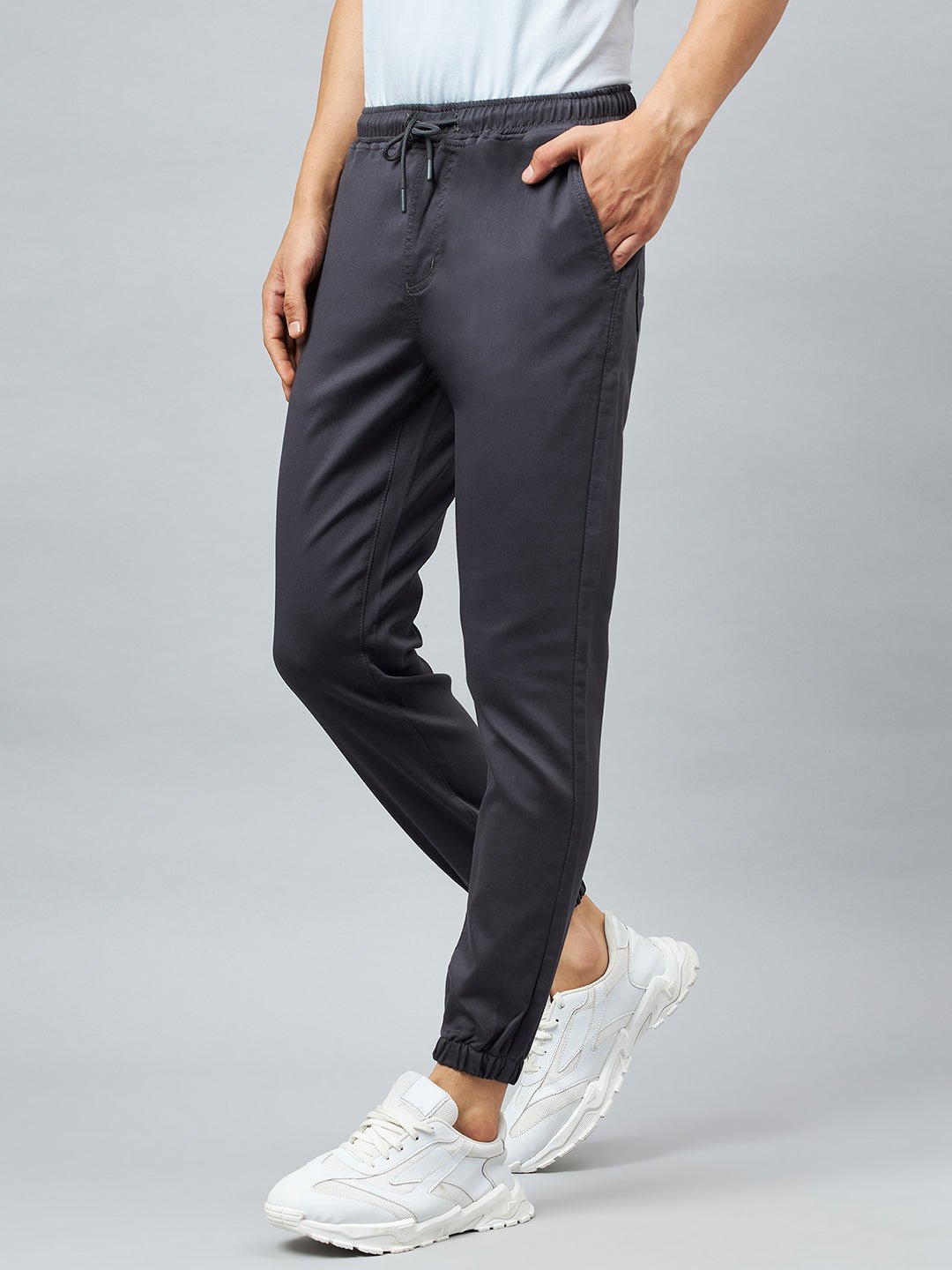 Grey Slim Fit Solid Jogger - clubyork