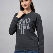 Grey Typography Print Sweatshirt - clubyork