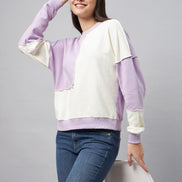Lavender Colorblocked Sweatshirt - clubyork
