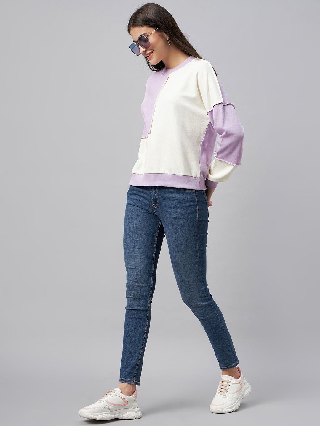 Lavender Colorblocked Sweatshirt - clubyork