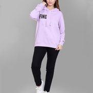 Lavender Typography Print Sweatshirt - clubyork
