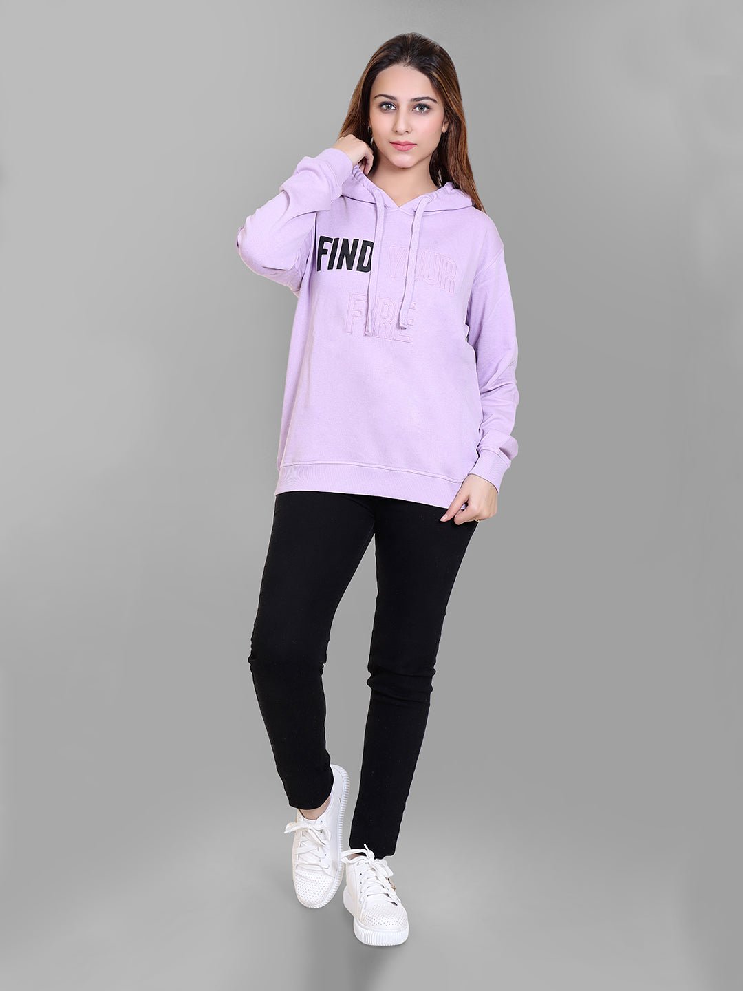 Lavender Typography Print Sweatshirt - clubyork