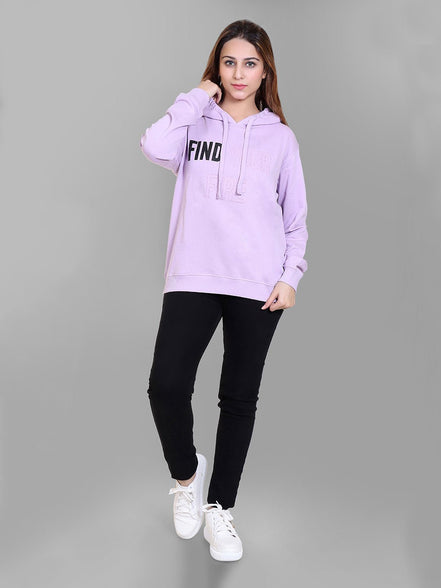 Lavender Typography Print Sweatshirt - clubyork