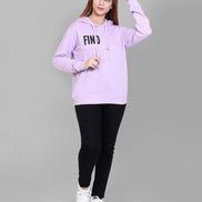 Lavender Typography Print Sweatshirt - clubyork