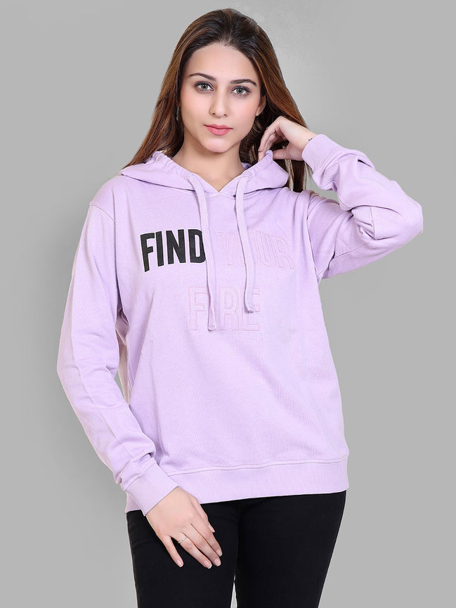 Lavender Typography Print Sweatshirt - clubyork