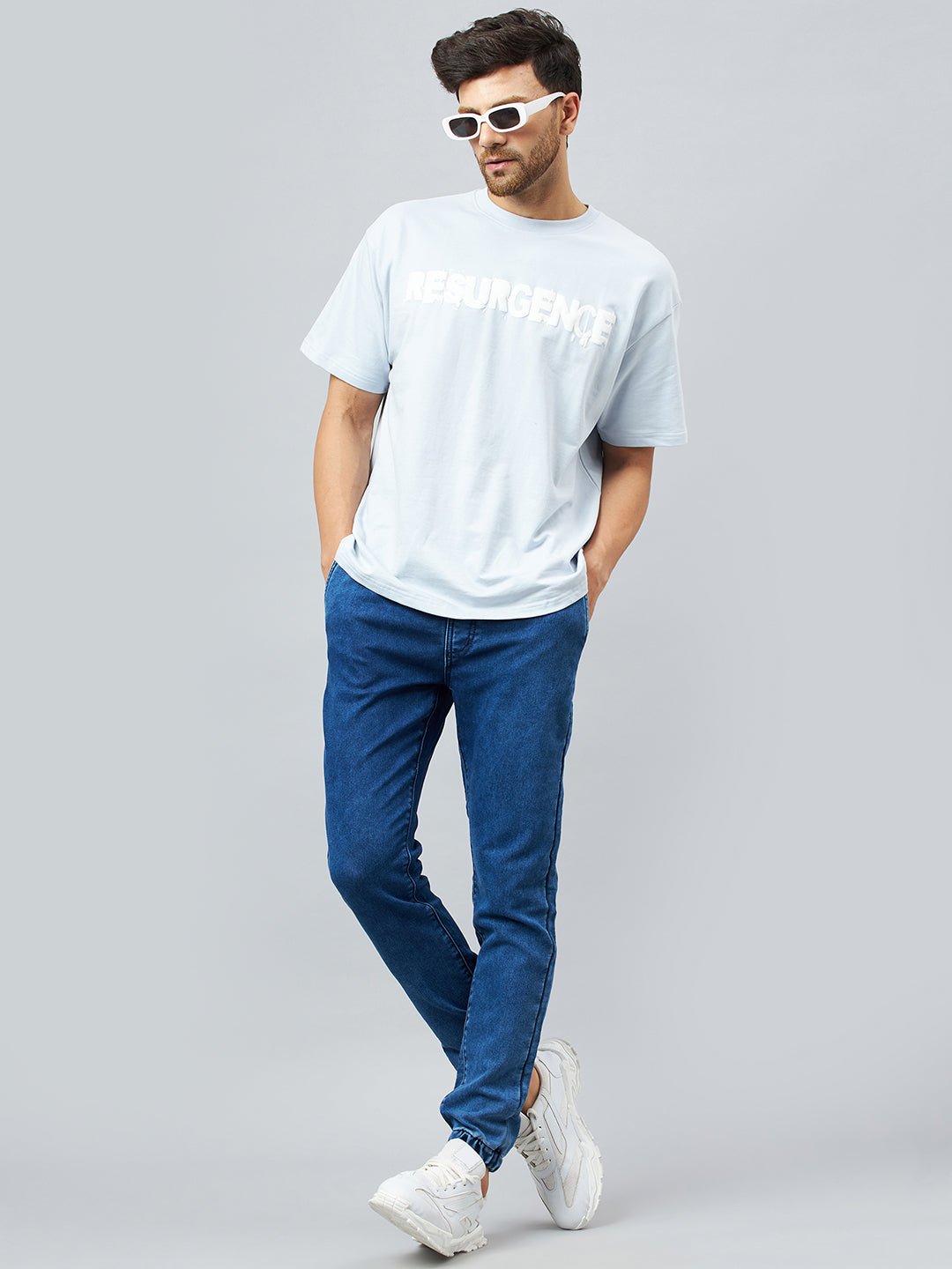 Light Blue Slim Fit Solid Jogger - clubyork