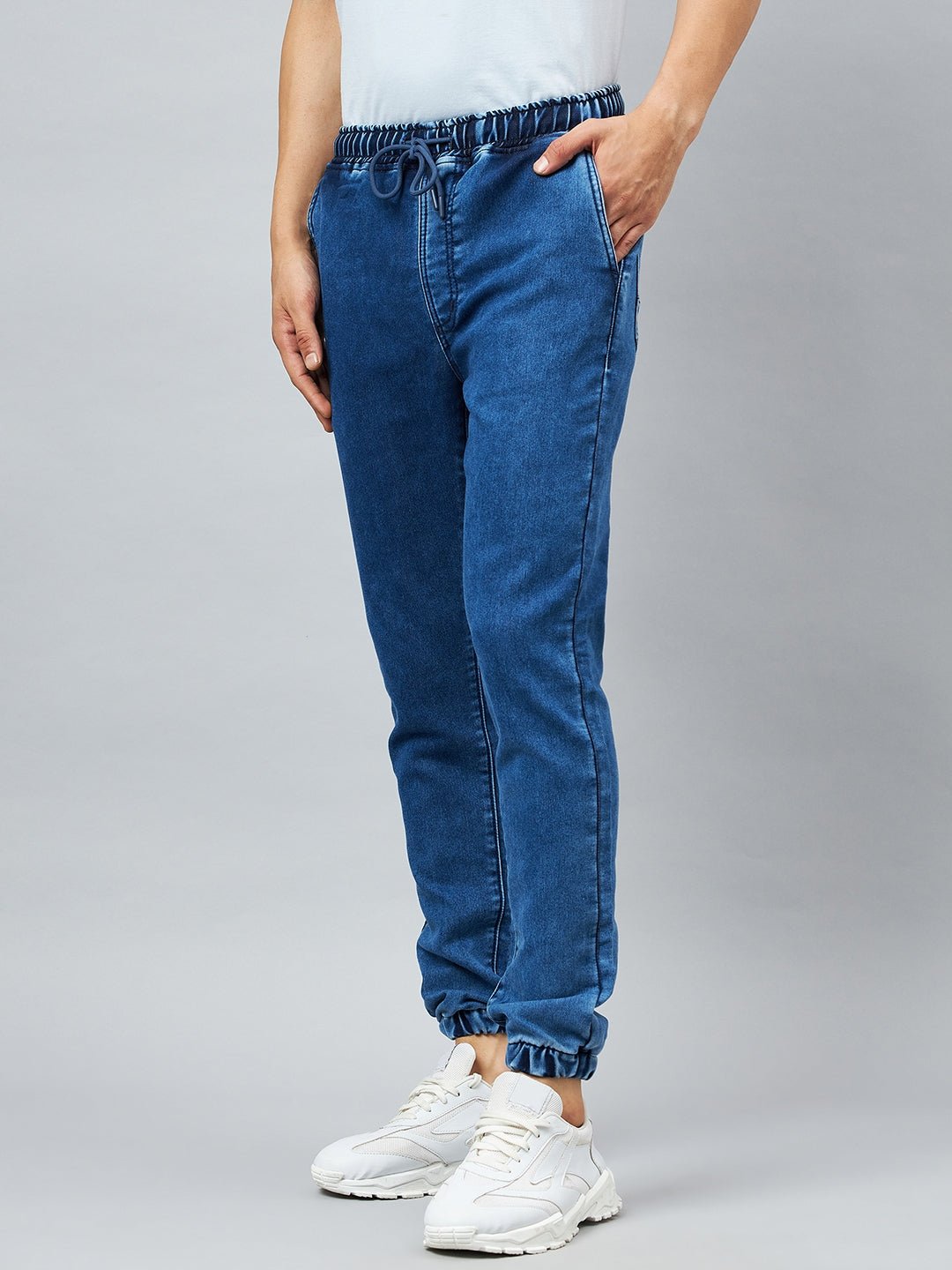 Light Blue Slim Fit Solid Jogger - clubyork