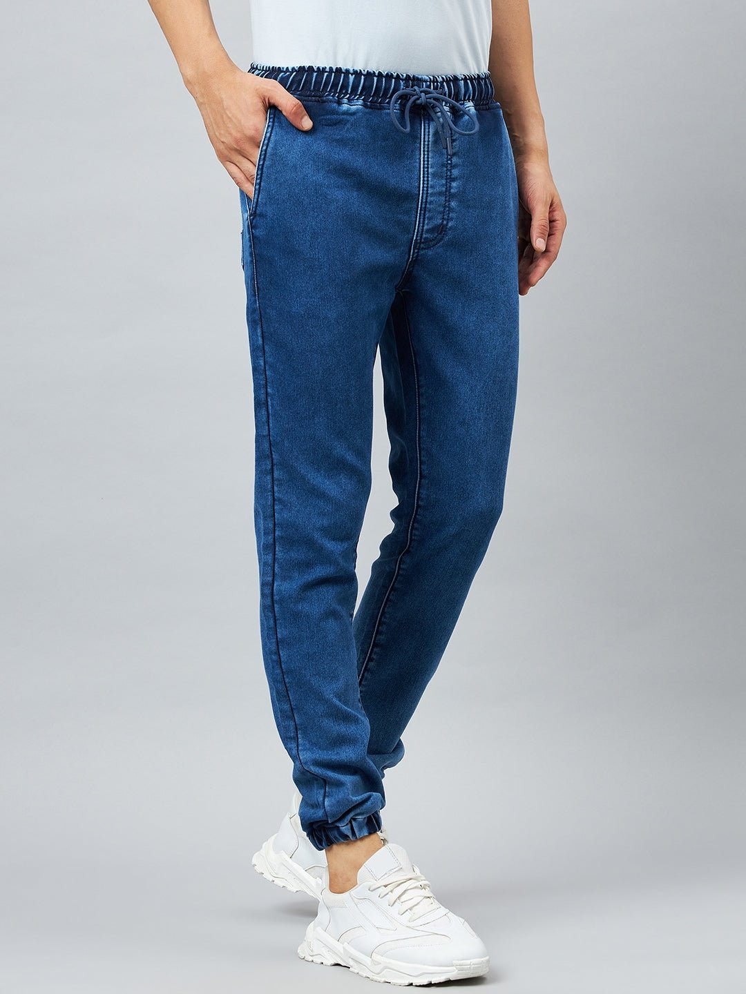 Light Blue Slim Fit Solid Jogger - clubyork