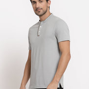 Light Grey Henley T-Shirt - clubyork