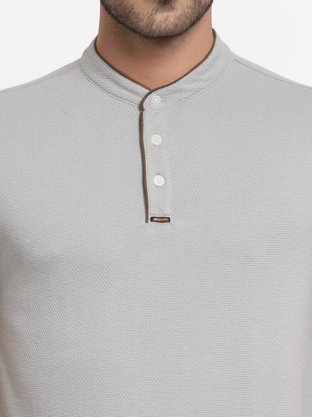 Light Grey Henley T-Shirt - clubyork