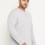 Light Grey Solid Plus Size Tshirt - clubyork