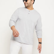 Light Grey Solid Plus Size Tshirt - clubyork