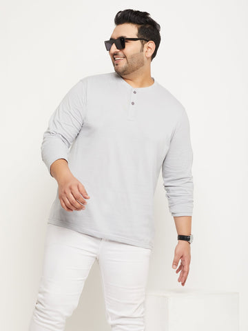 Light Grey Solid Plus Size Tshirt - clubyork