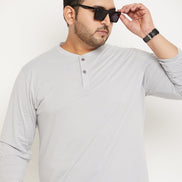 Light Grey Solid Plus Size Tshirt - clubyork