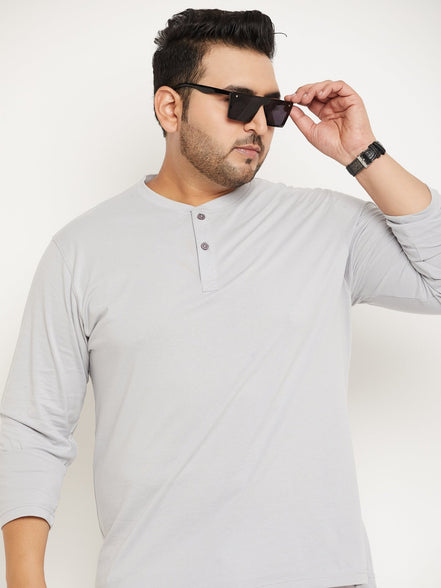 Light Grey Solid Plus Size Tshirt - clubyork