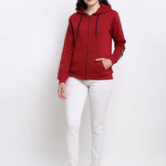 Maroon Full Zipper Hooded Sweatshirt - clubyork
