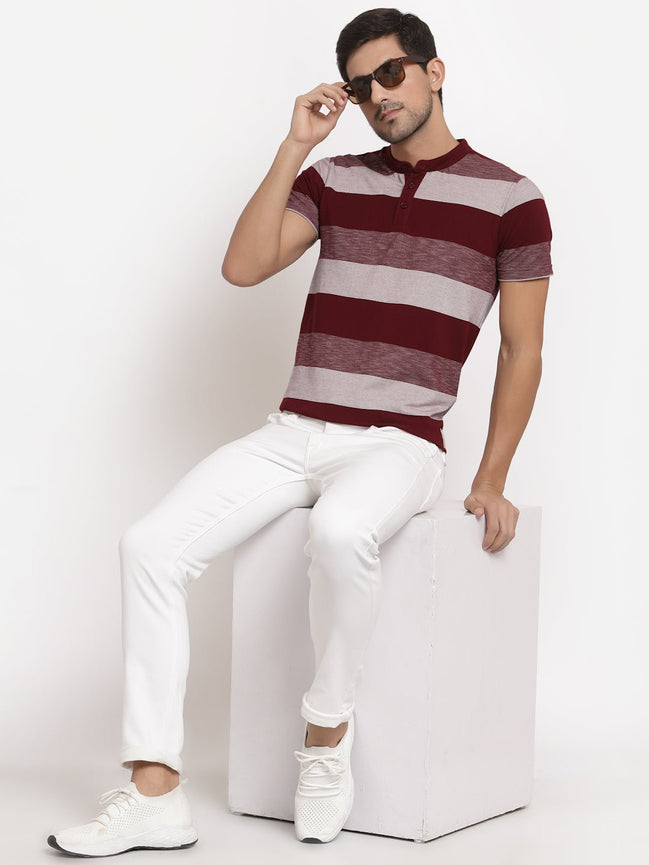 Maroon Henley T-Shirt - clubyork