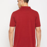 Maroon Polo Collar T-Shirt - clubyork
