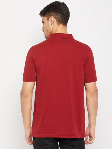 Maroon Polo Collar T-Shirt