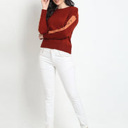 Maroon Round Neck Sweater - clubyork