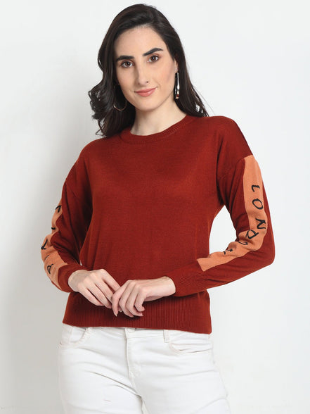 Maroon Round Neck Sweater - clubyork