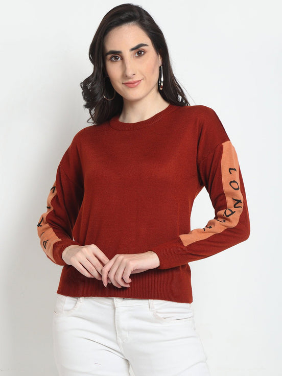 Maroon Round Neck Sweater - clubyork