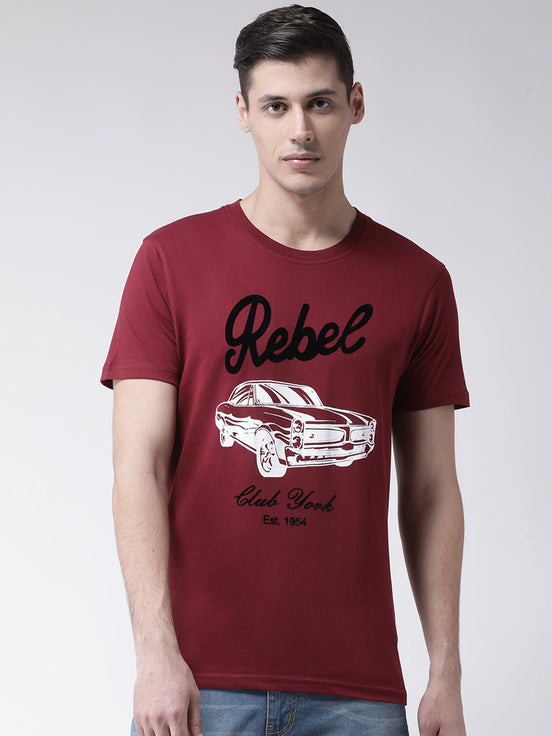 Maroon Round Neck T-Shirt - clubyork