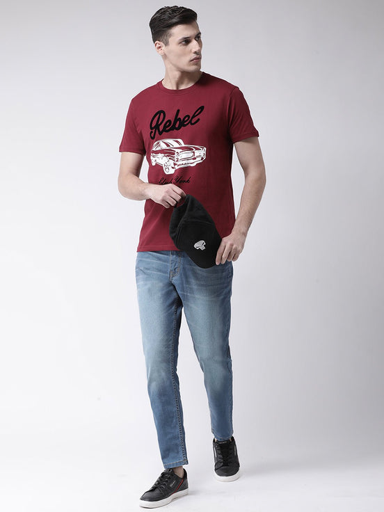 Maroon Round Neck T-Shirt - clubyork