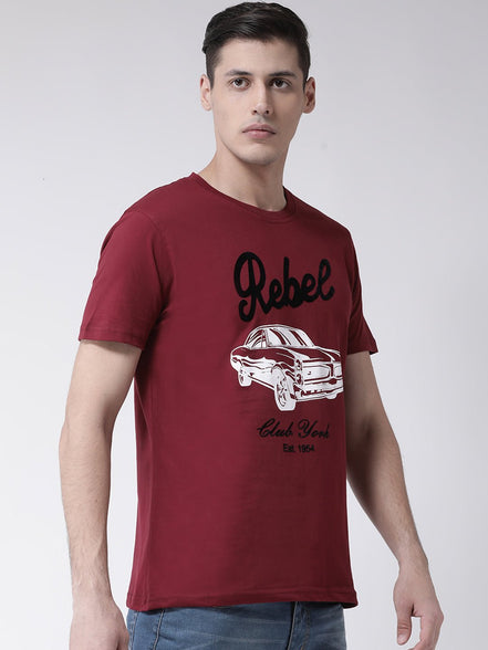 Maroon Round Neck T-Shirt - clubyork