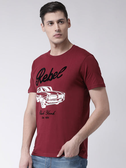 Maroon Round Neck T-Shirt - clubyork