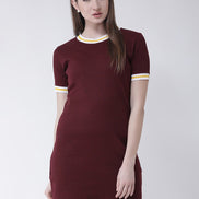 Maroon T-shirt Dress - clubyork