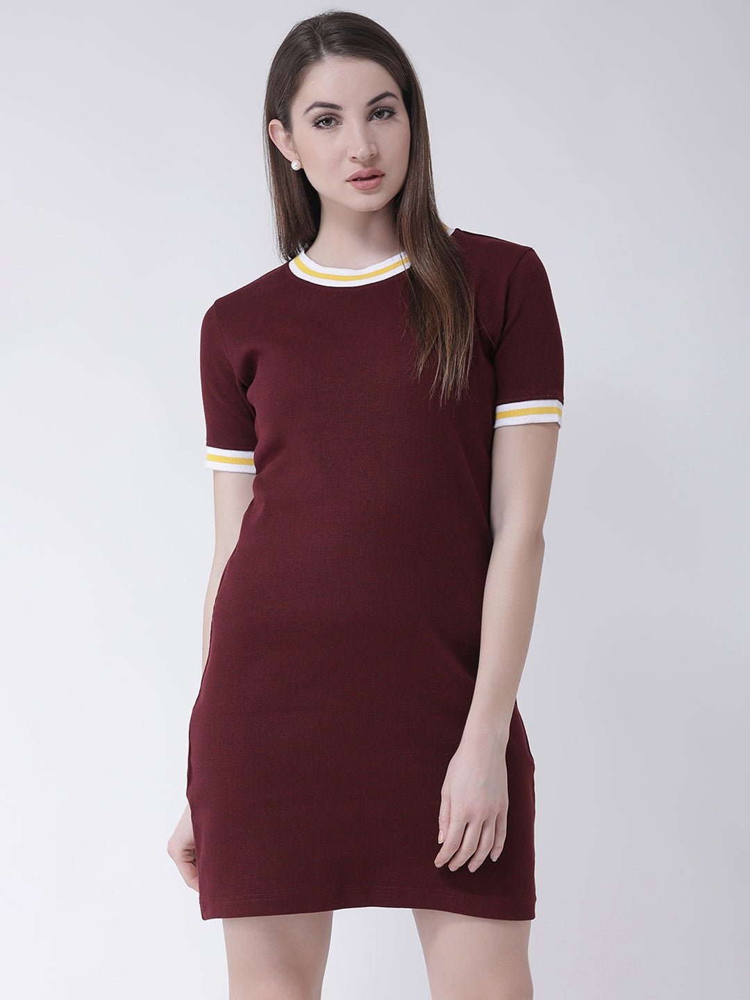 Maroon T-shirt Dress - clubyork