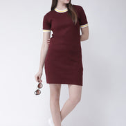 Maroon T-shirt Dress - clubyork