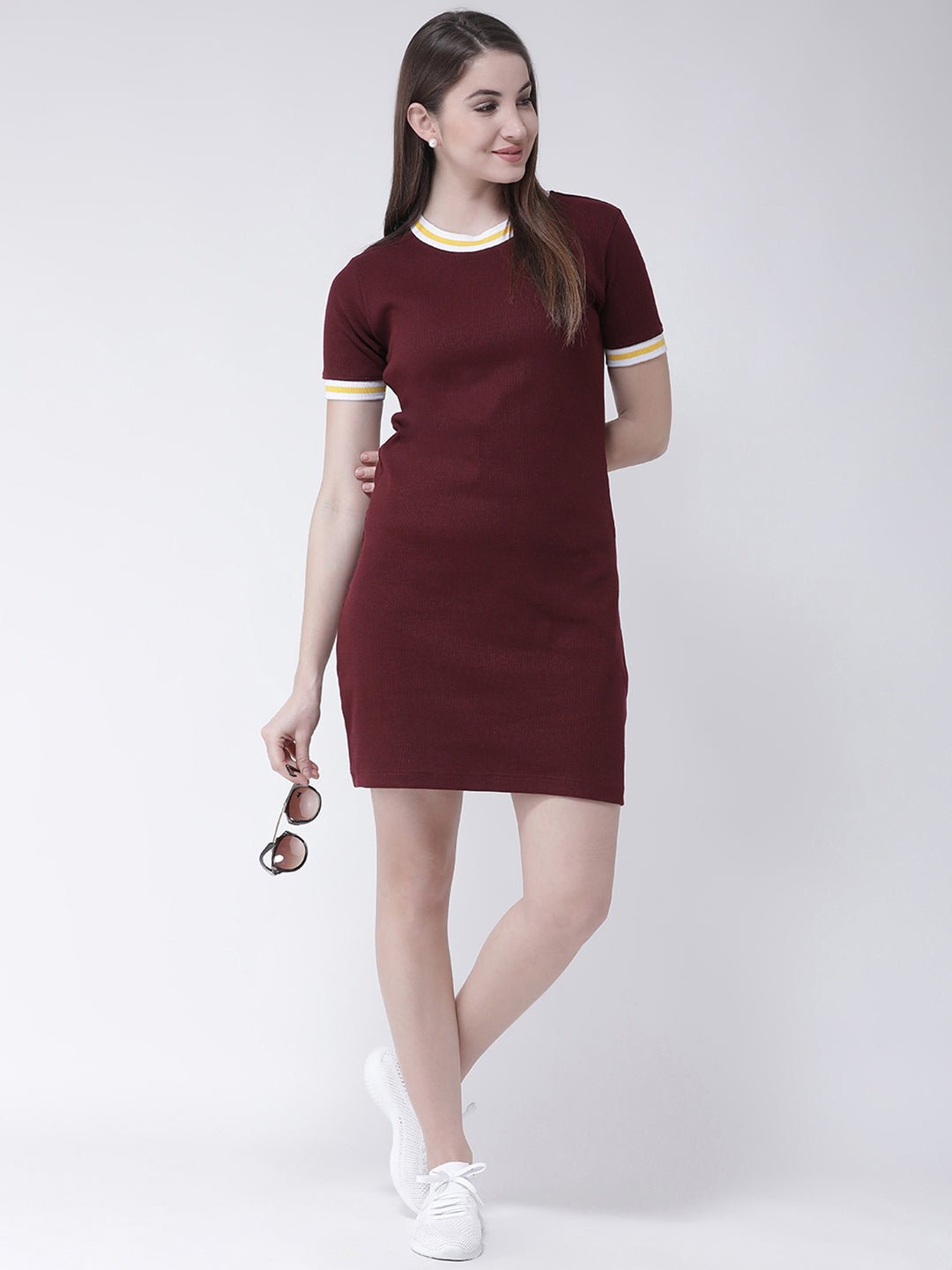 Maroon T-shirt Dress - clubyork